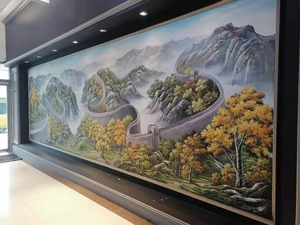 浮雕背景墙彩绘